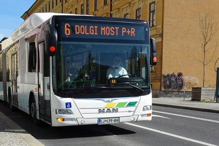 Bussen in Ljubljana in Slovenie