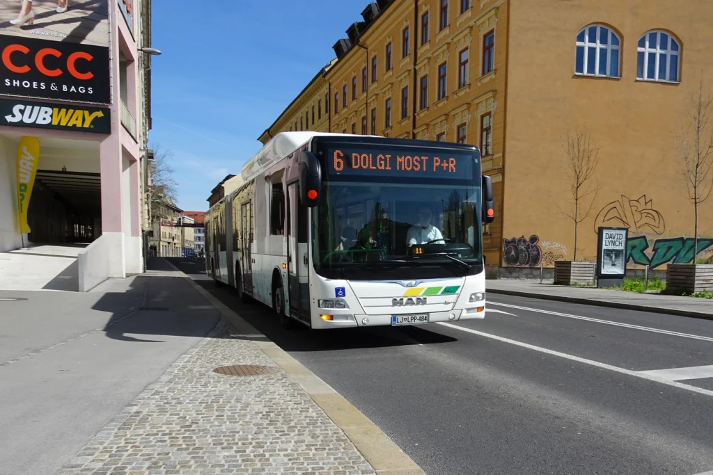 Bussen in Ljubljana in Slovenie